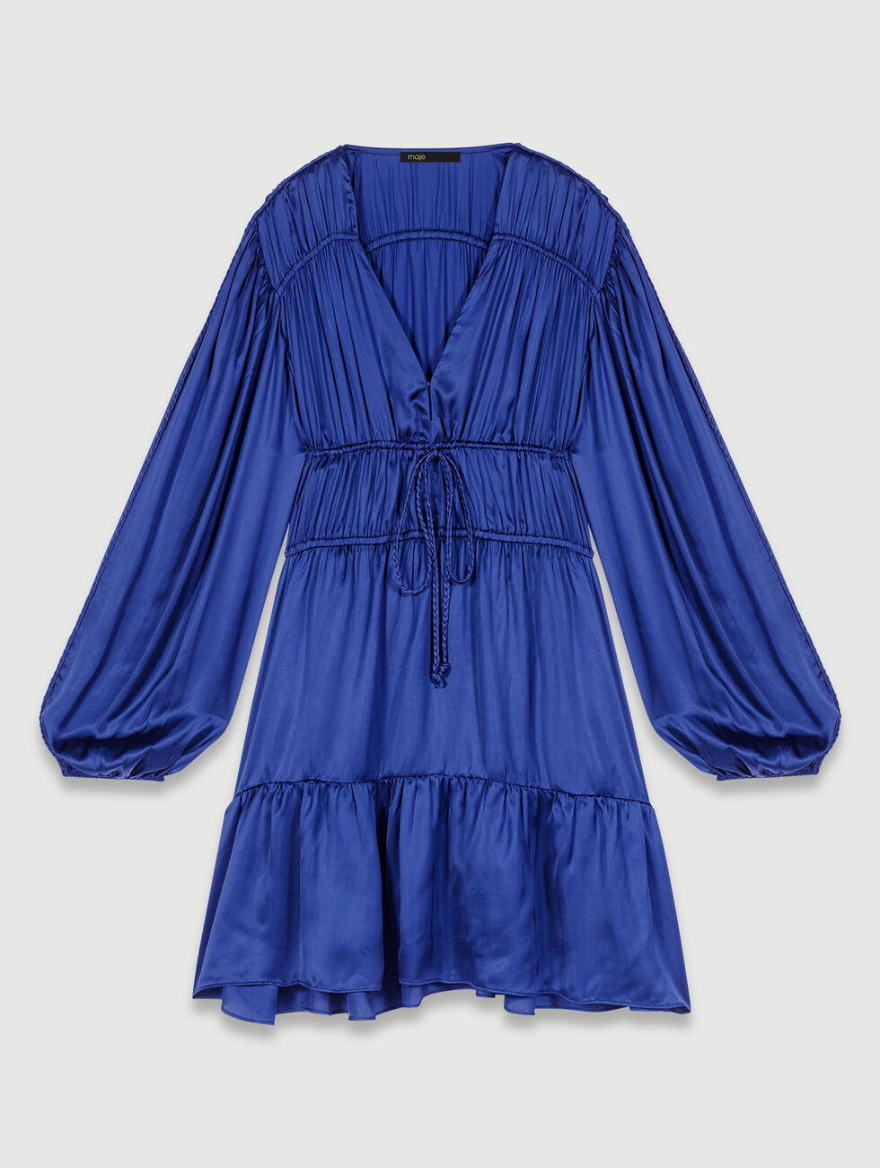 Short satin-look dress Blue for Women | Maje | Maje US