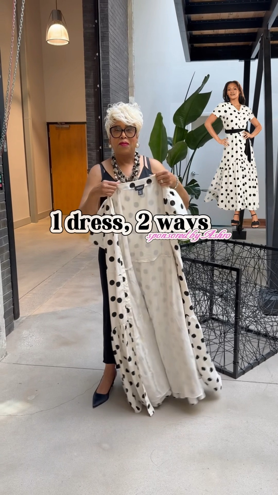 #sponsored by Ashro! 1 Dress, 2 Ways 🤍Polka dot dress (size 18W, could have gotten a 16W) 

Size reference: 5’7, size 16/18

#LTKOver40 #LTKPlusSize #LTKootd