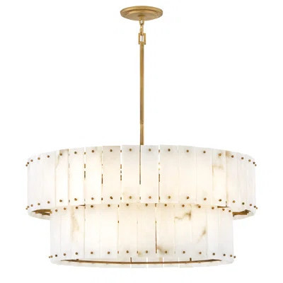 Simone 8 - Light Steel Dimmable Drum Chandelier | Wayfair North America