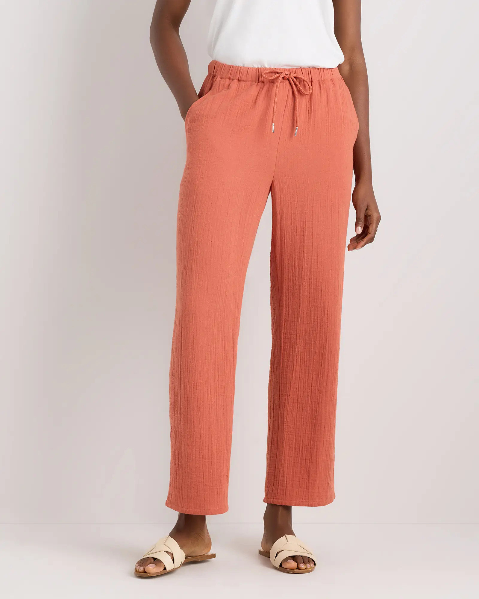 100% Organic Cotton Gauze Straight Leg Pants | Quince