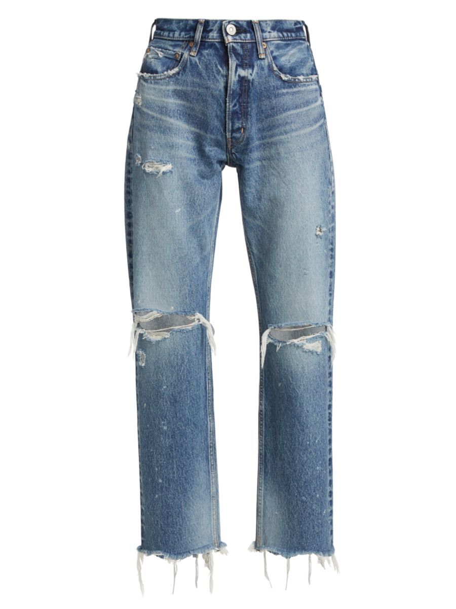 Moussy Vintage Odessa Distressed Straight-Leg Jeans | Saks Fifth Avenue