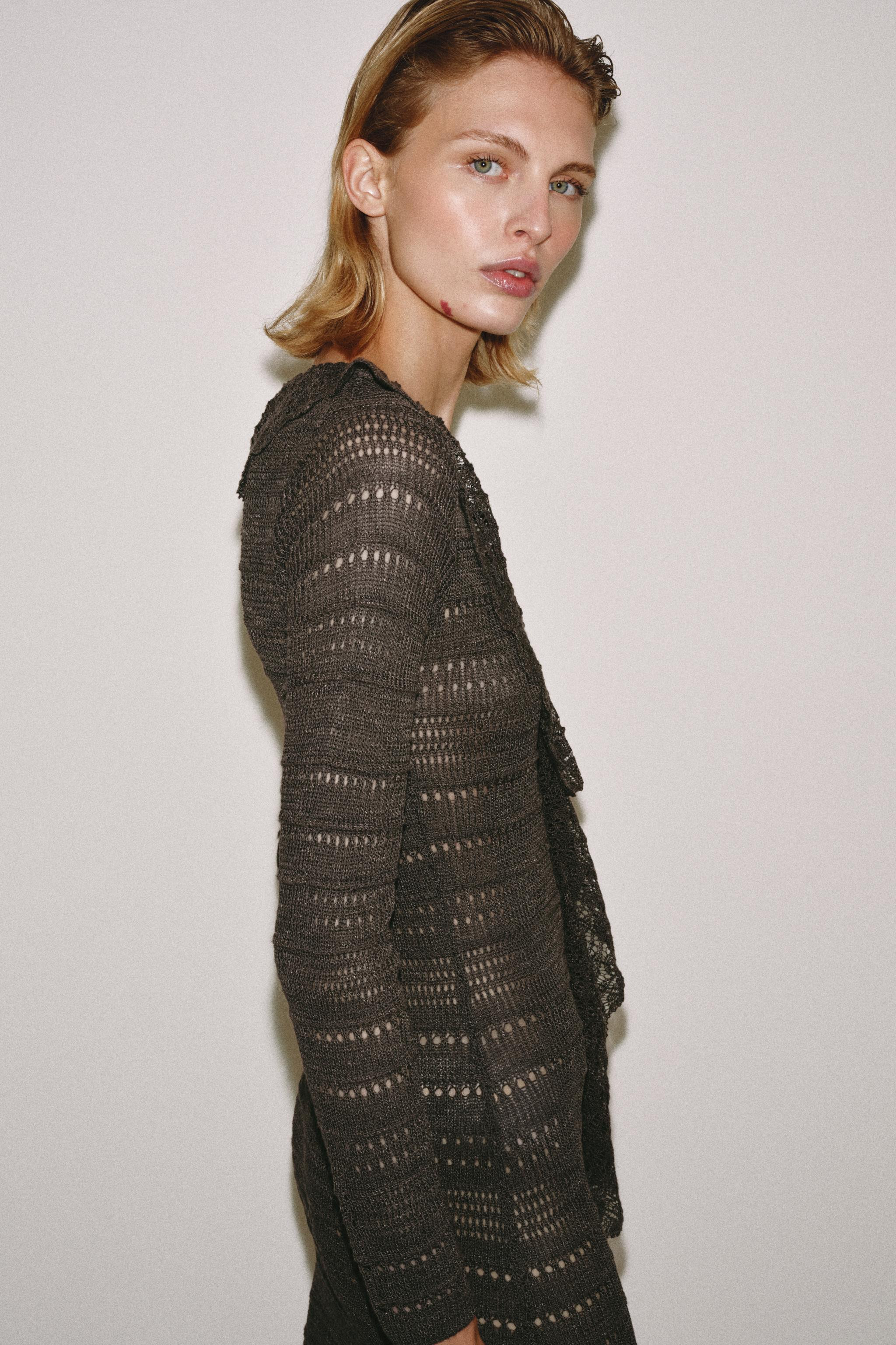 POINTELLE KNIT RUFFLED DRESS | Zara US