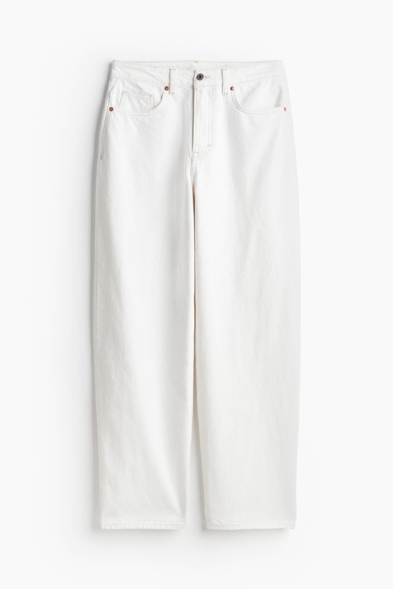 Baggy High Jeans - White - Ladies | H&M GB | H&M (UK, MY, IN, SG, PH, TW, HK)
