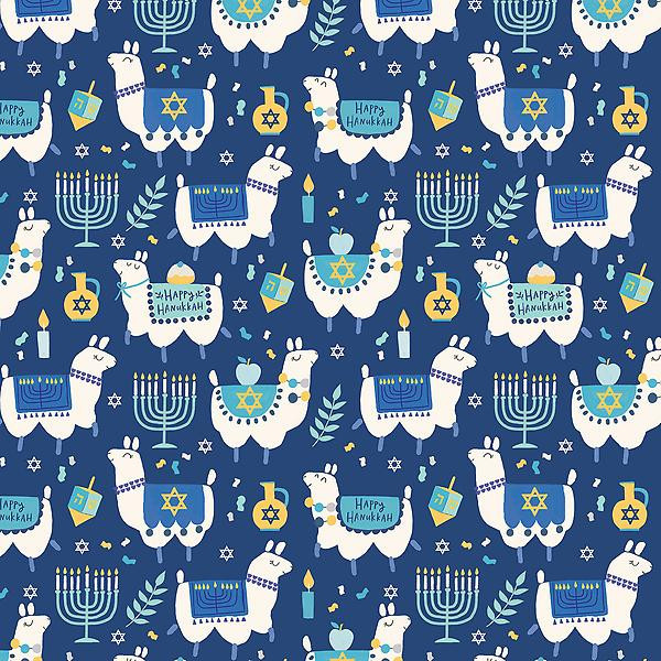 Hanukkah Llamas Wrapping Paper | The Container Store