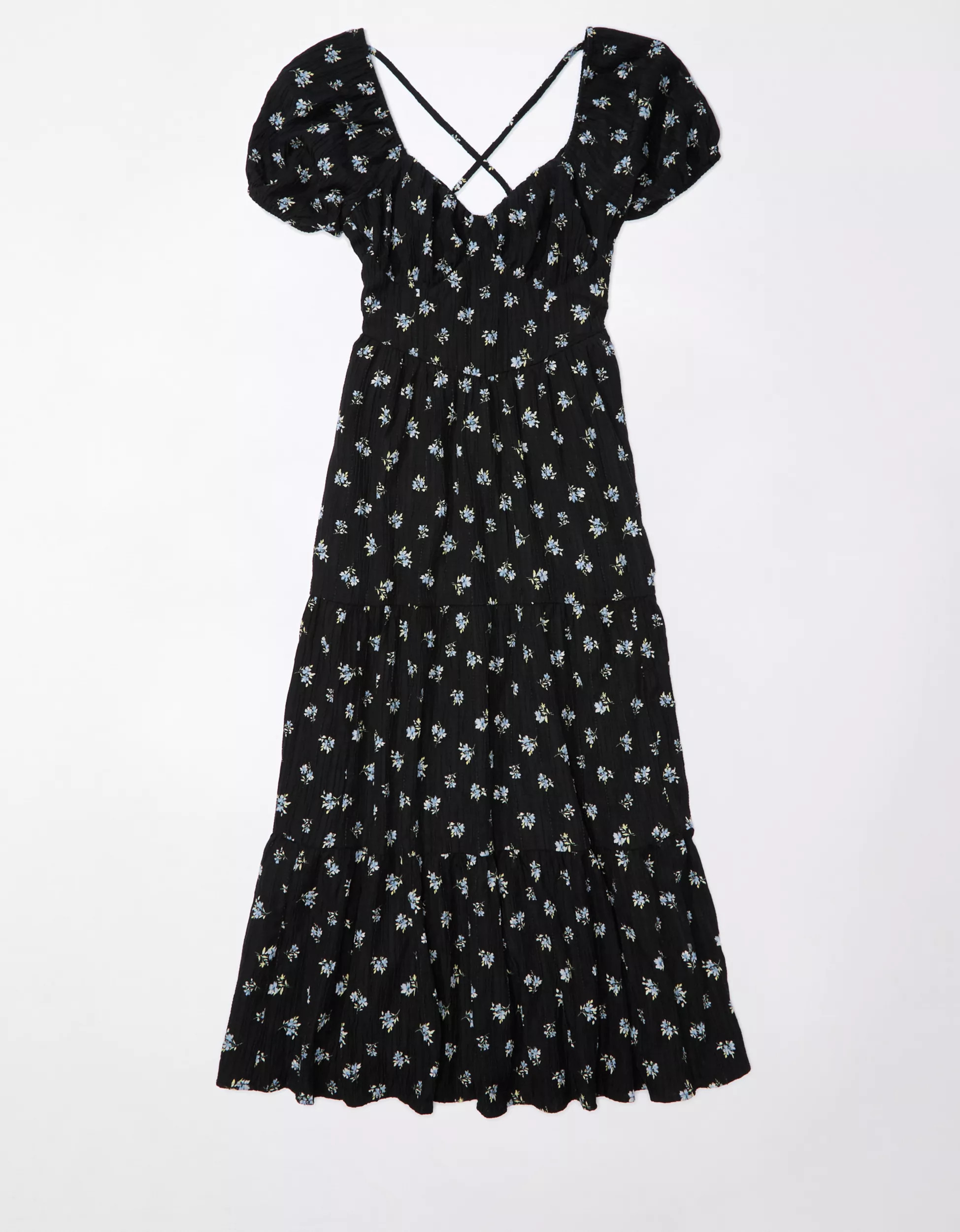 AE Floral Open Back Corset Midi Dress | American Eagle Outfitters (US & CA)
