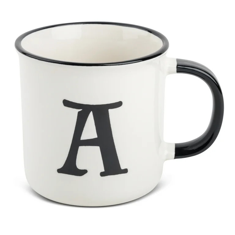 Thyme & Table Monogram A Stoneware Coffee Mug 16oz, White | Walmart (US)