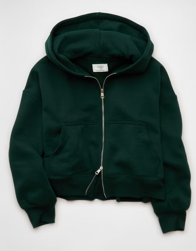 AE Everyday Luxe Full Zip Sweatshirt | American Eagle Outfitters (US & CA)