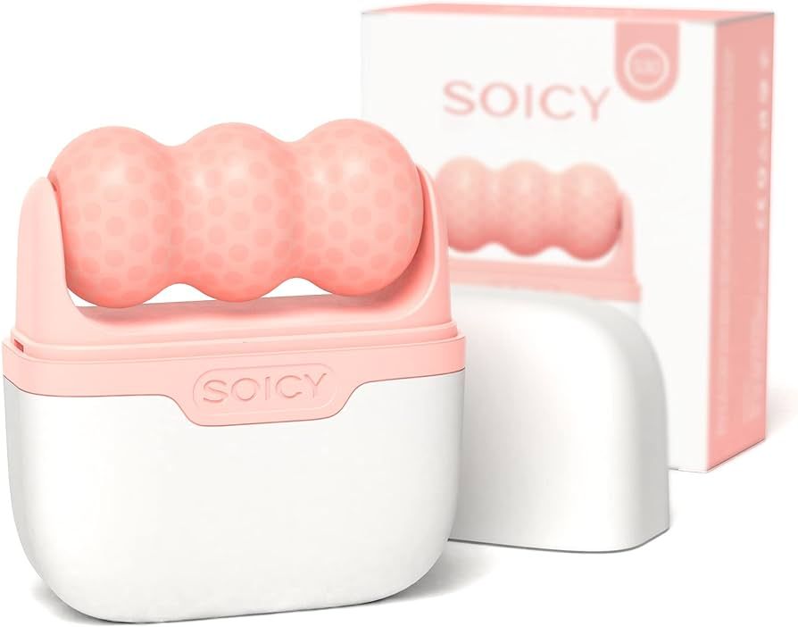 SOICY S30 2-in-1 Ice Roller Face Cooling Ice Facial Eye Skin Roller with Plastic Cover, Pink | Amazon (US)