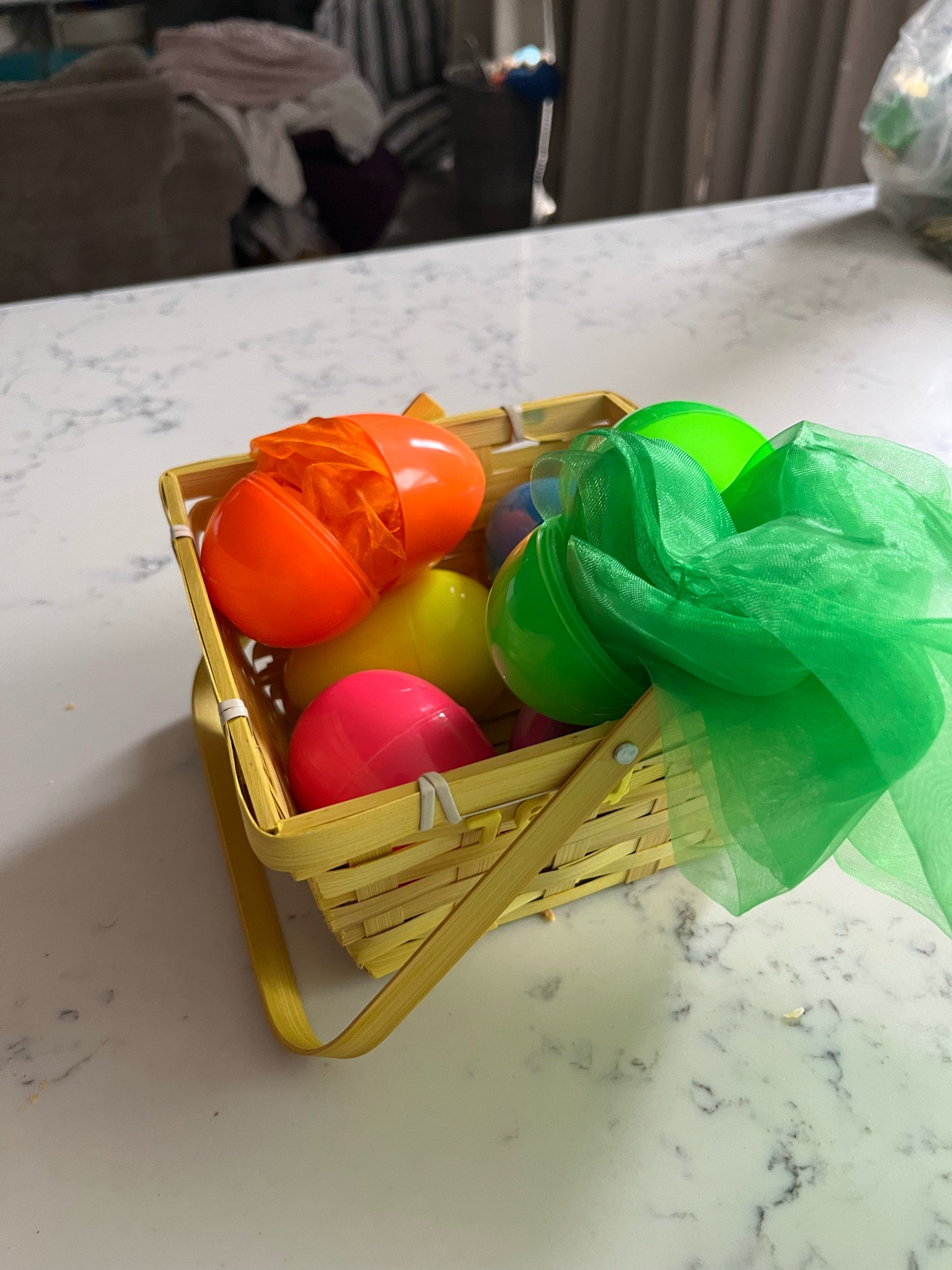 What do you stuff a plastic egg with for a 3 month old? 
Play scarves, duh! I cannot WAIT to let my baby open these on Easter!!! 

Baby Easter / plastic eggs /egg filler / sensory toys /baby toys