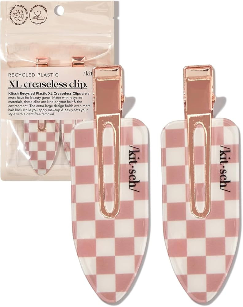 Kitsch Creaseless Hair Clips - Recycled Plastic XL No Bend Hair Clips for Makeup | No Crease Hair... | Amazon (US)