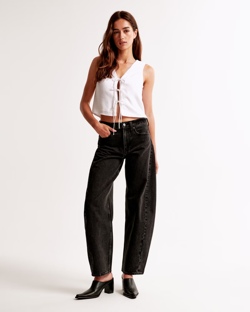 Women's Mid Rise Barrel Jean | Women's New Arrivals | Abercrombie.com | Abercrombie & Fitch (US)