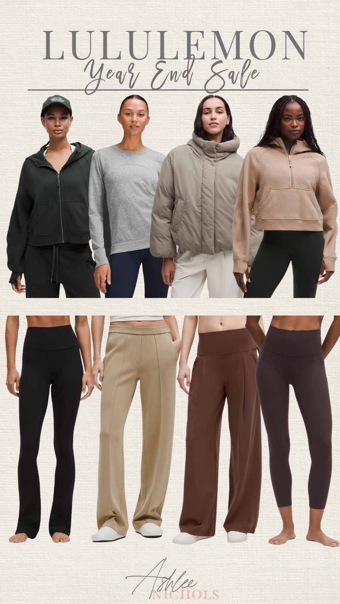 Lululemon year end sale!!

Athleisure, scuba sweatshirt, puffer jacket, wide leg pants, leggings 

#LTKSeasonal #LTKSaleAlert #LTKActive