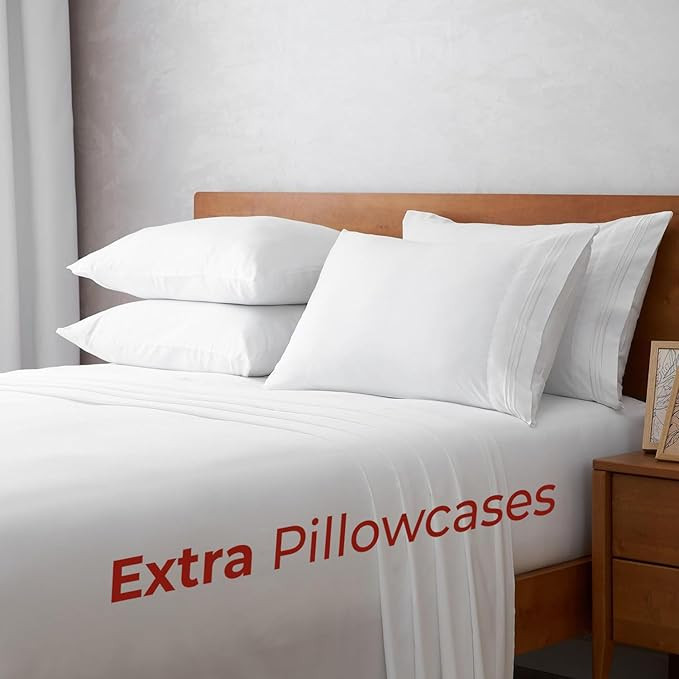 Mellanni King Size Sheets Set - 6 PС Iconic Collection Bedding Sheets & Pillowcases - Hotel Luxu... | Amazon (US)