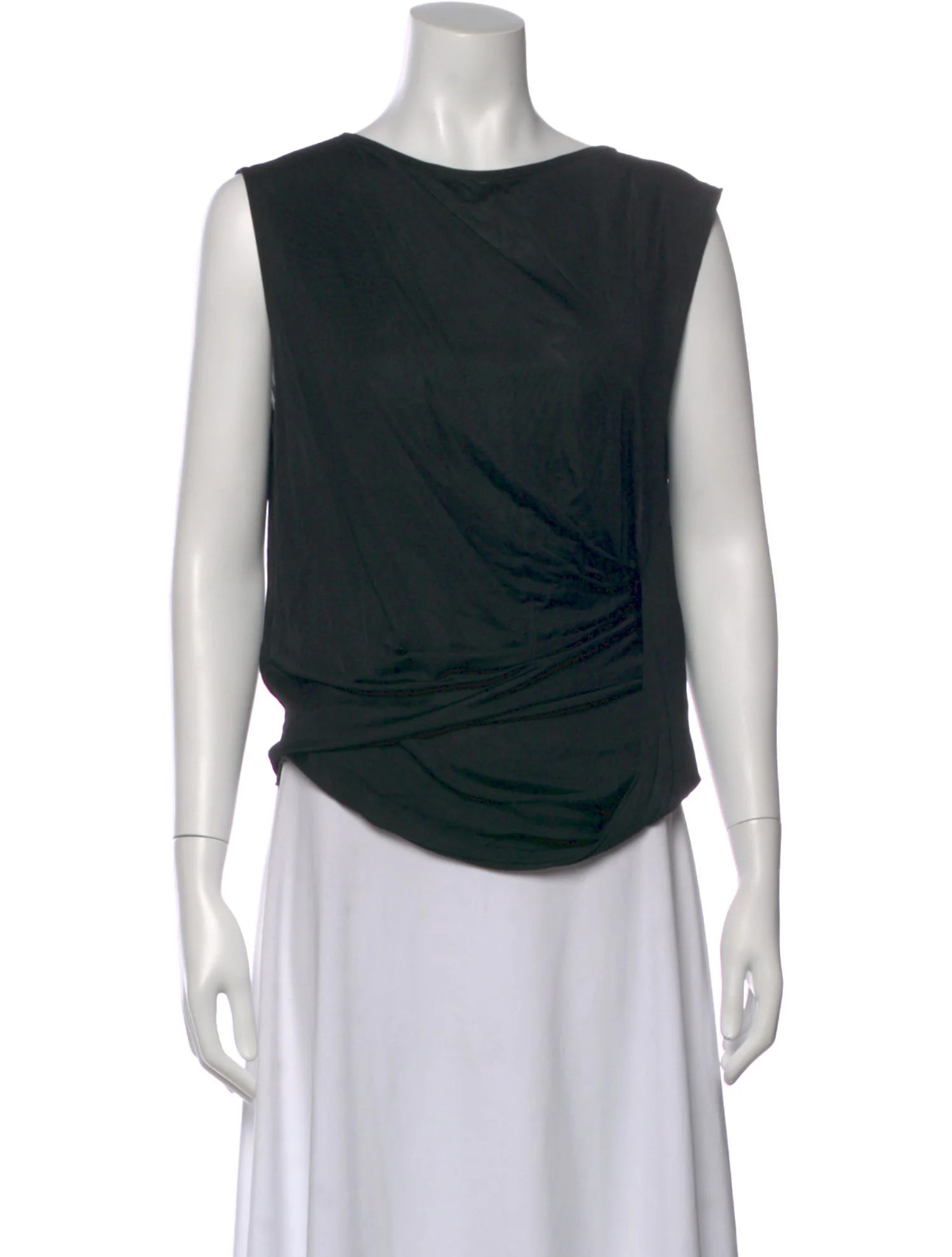 Dries Van Noten Crew Neck Sleeveless Top - Black Tops, Clothing - DRI183551 | The RealReal | The RealReal