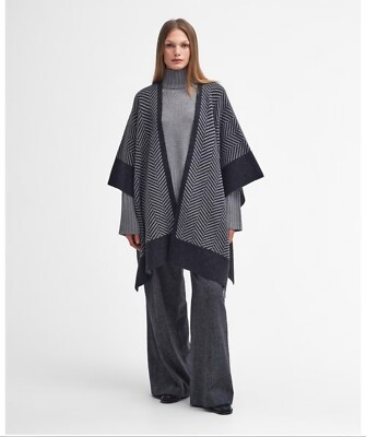 Barbour Roslin Women’s Knitted Cape One Size In Grey NEW RRP £139 | eBay UK