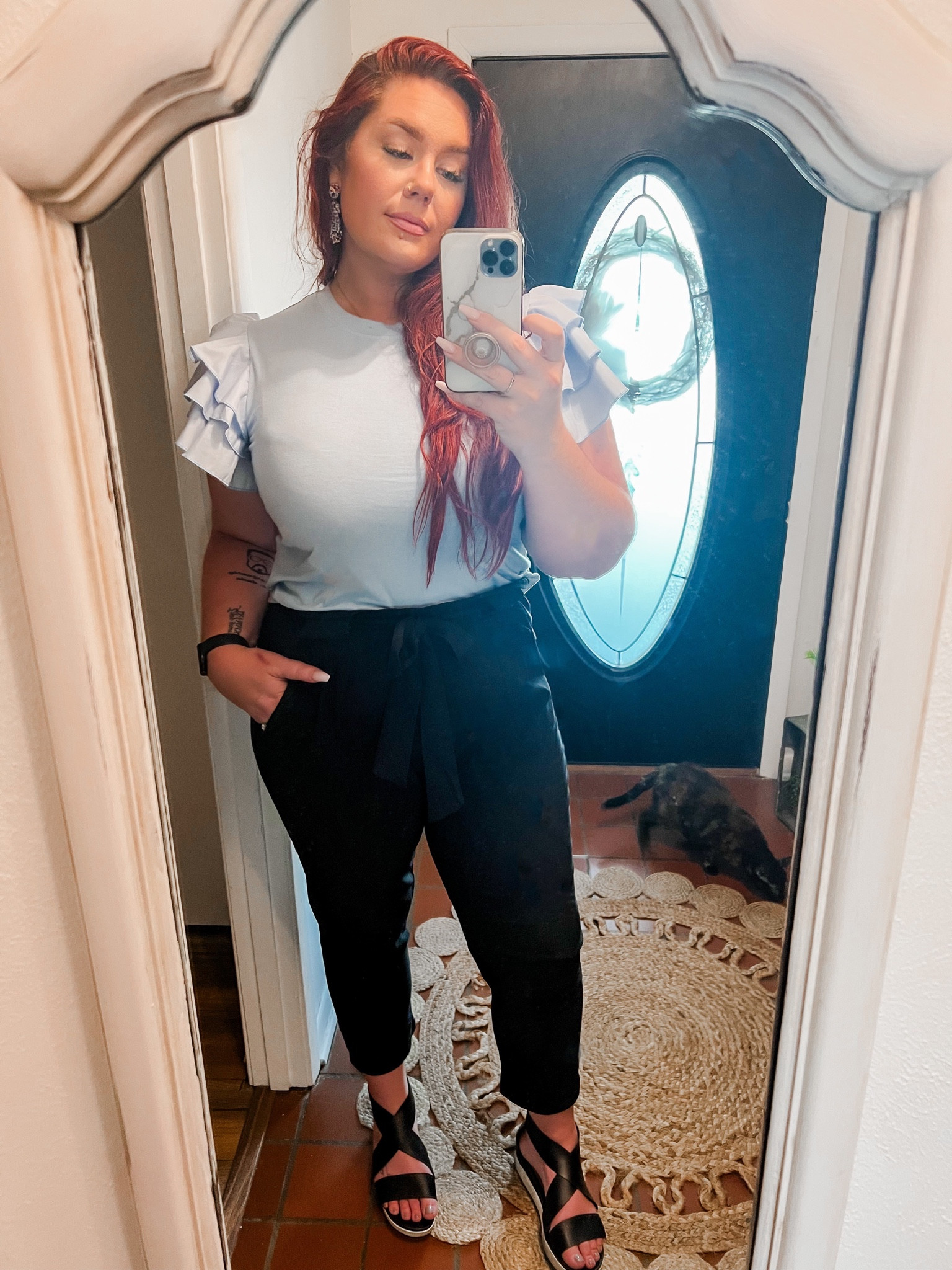 Another day, another comfy cute work outfit. Midsize workwear in full force this week! 

Top XL
Pants XL

#LTKunder50 

#LTKmidsize #LTKworkwear