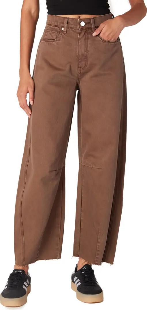 Raw Hem Barrel Leg Jeans | Nordstrom