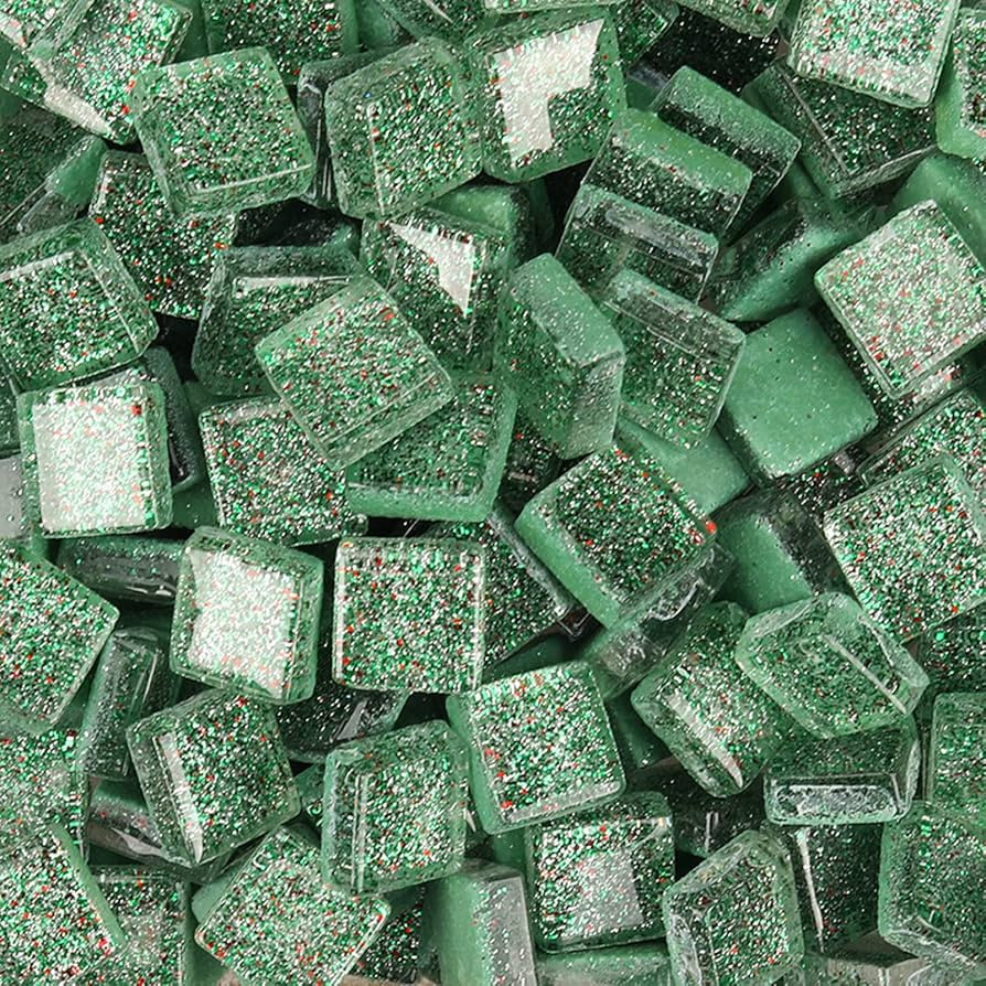220pcs/200g Glitter Glass Mixed Color Mosaic Tiles Mosaic Glass Pieces for Home Decoration or DIY... | Amazon (US)