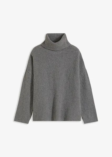 Oversized-Rollkragenpullover - grau - Damen | bonprix | Bonprix DE