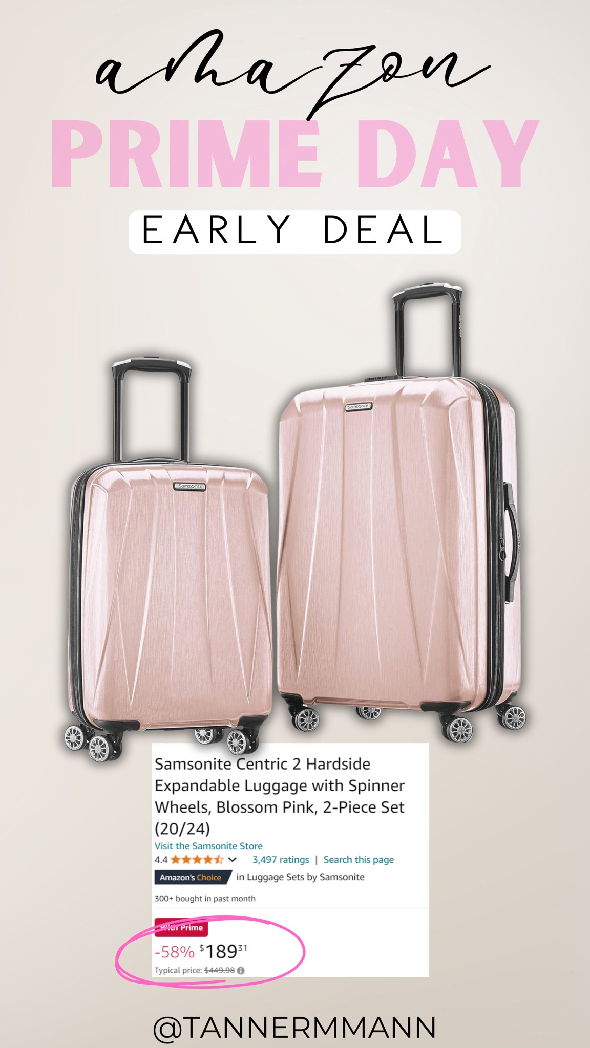 Samsonite Luggage Set Amazon Prime Early Deal #TannerMann

#LTKtravel #LTKsalealert