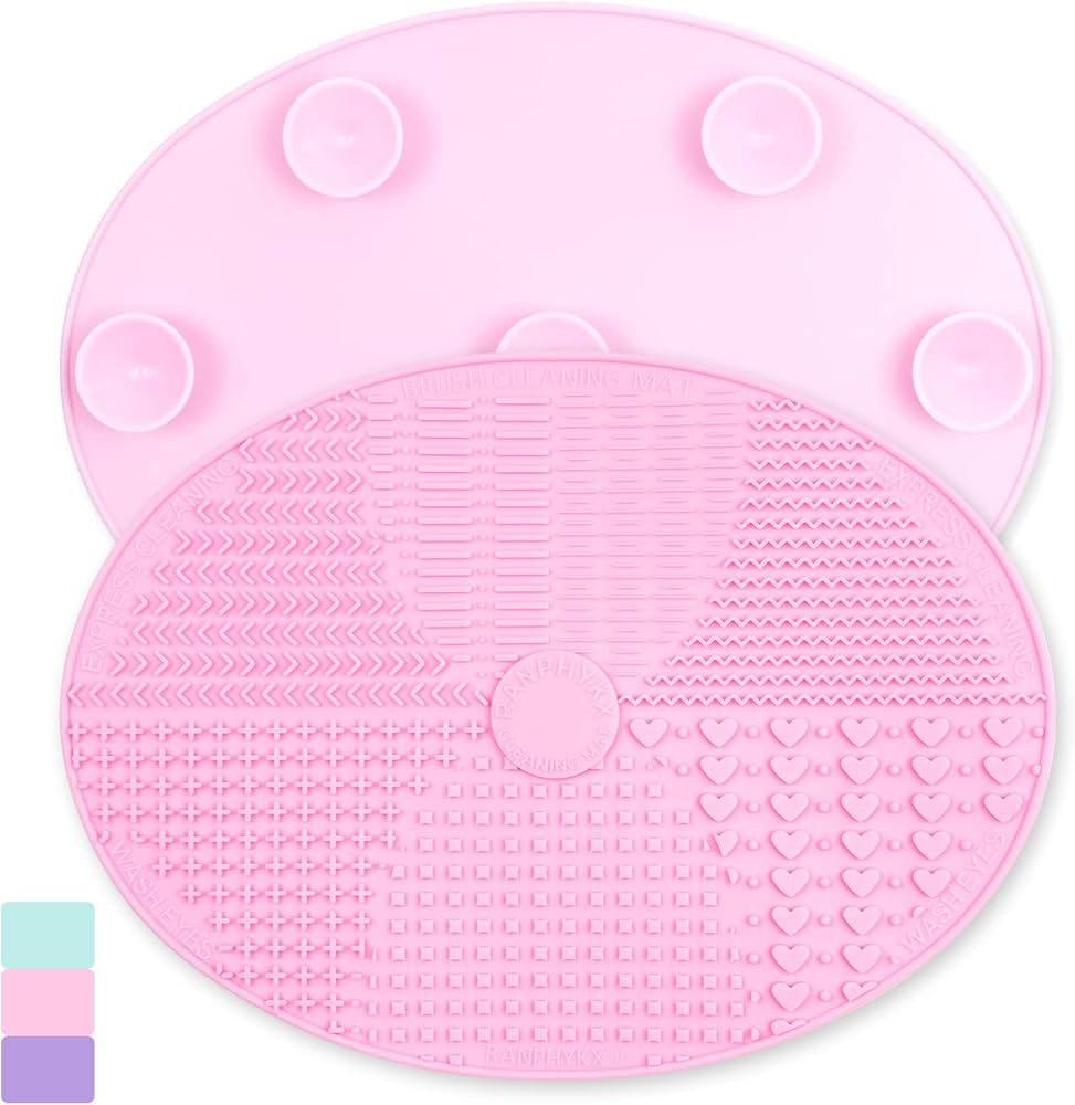 Makeup Brush Cleaner Mat Silicone Brush Cleaning Mat Big Size Make Up Brush Clean Pad with Suctio... | Amazon (US)