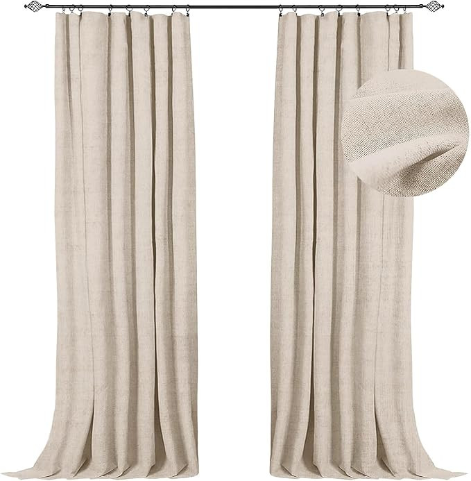 100% Blackout Shield Blackout Curtains for Bedroom 84 inch Length 2 Panels Set, Clip Rings/Rod Po... | Amazon (US)