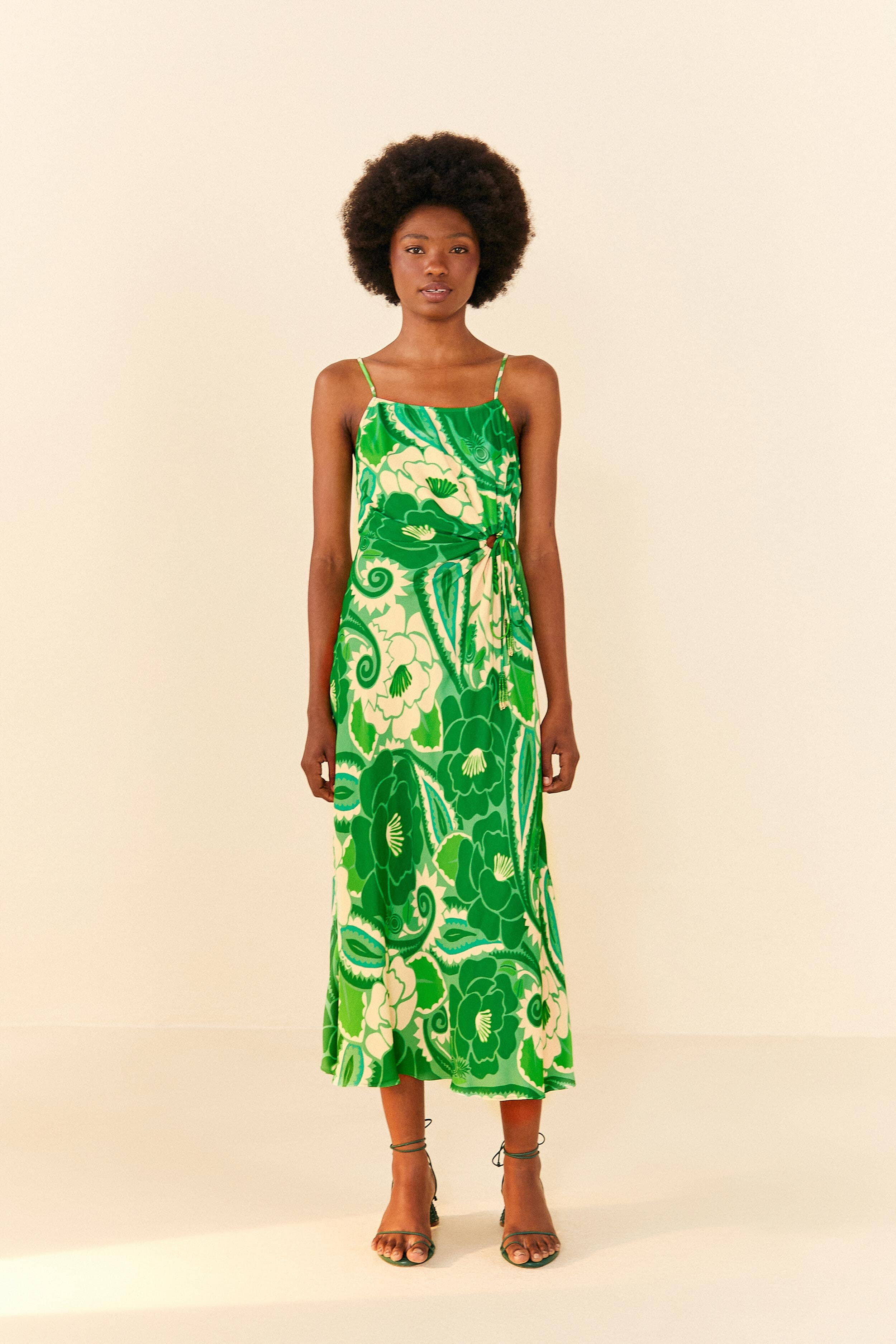 tropical groove circle cut out midi dress | FarmRio (US)