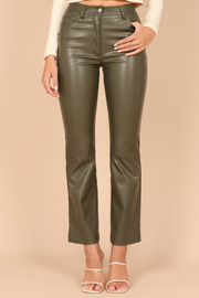 Ashley Faux Leather Pants - Olive | Petal & Pup (US)