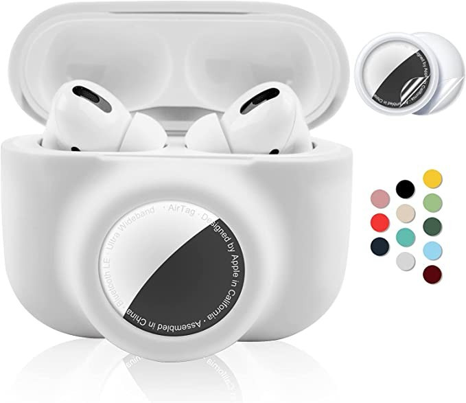 2 in 1 Protective Case for Apple AirPods Pro Air Tag Holder Combo Set, Soft Silicone Airpods Pro ... | Amazon (US)