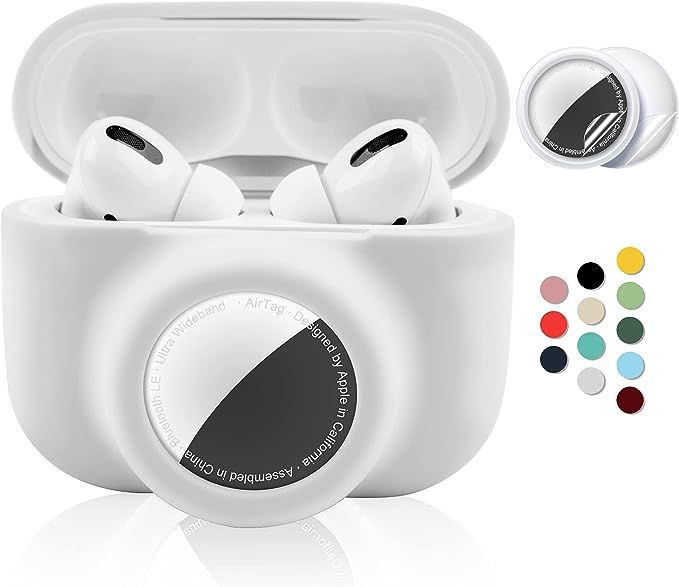 2 in 1 Protective Case for Apple AirPods Pro Air Tag Holder Combo Set, Soft Silicone Airpods Pro ... | Amazon (US)