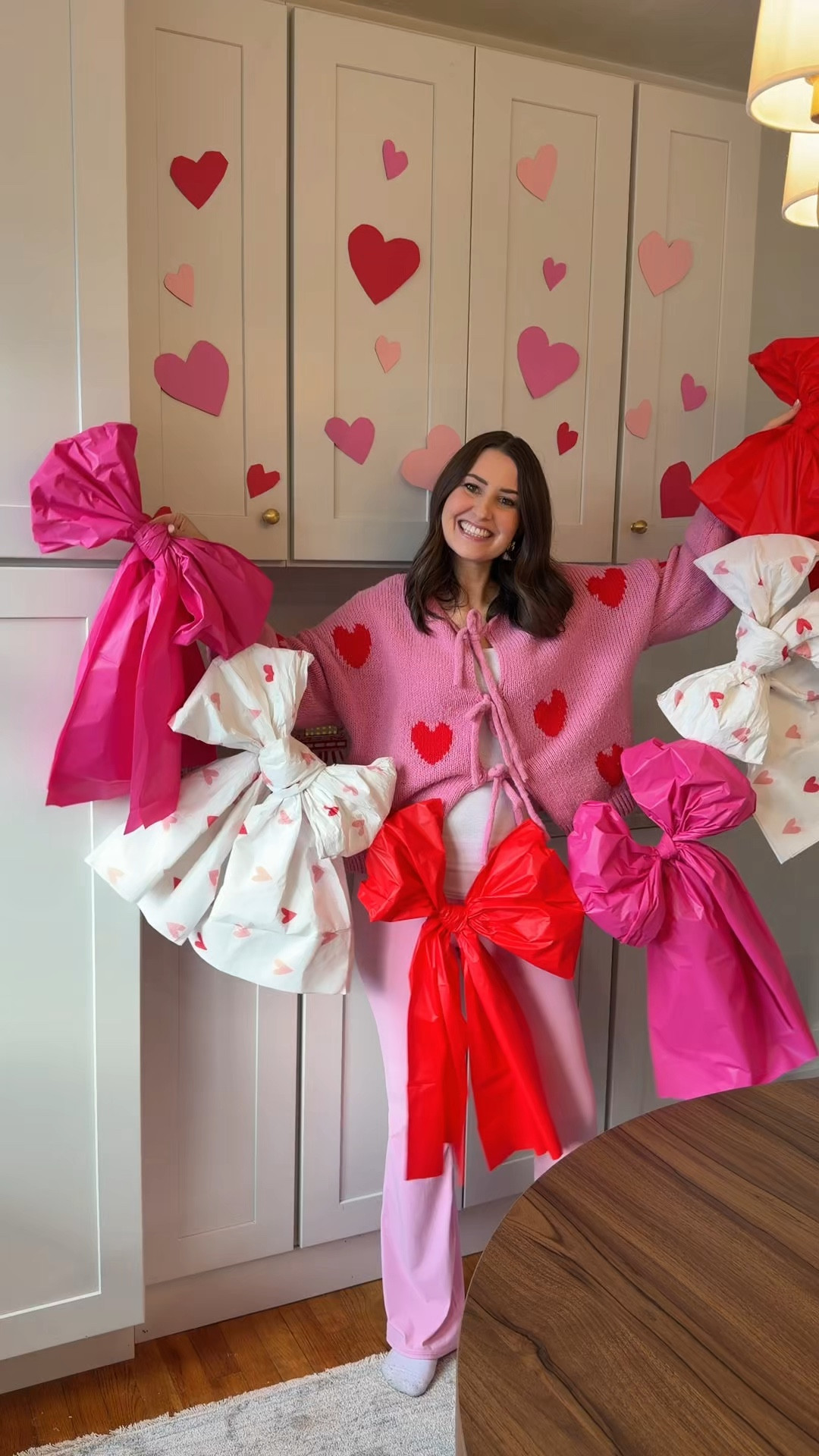 DIY Valentines Bow Garland💕 tablecloth bows! 

#LTKSeasonal #LTKHome #LTKmomlife