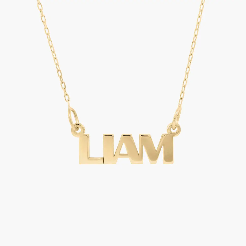 Gatsby Name Necklace - 14K Solid Gold | Oak & Luna (US)