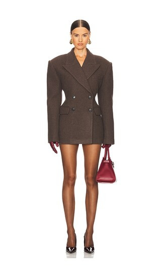 Helsa Italian Wool Blend Blazer in Brown. - size S | Revolve Clothing (Global)