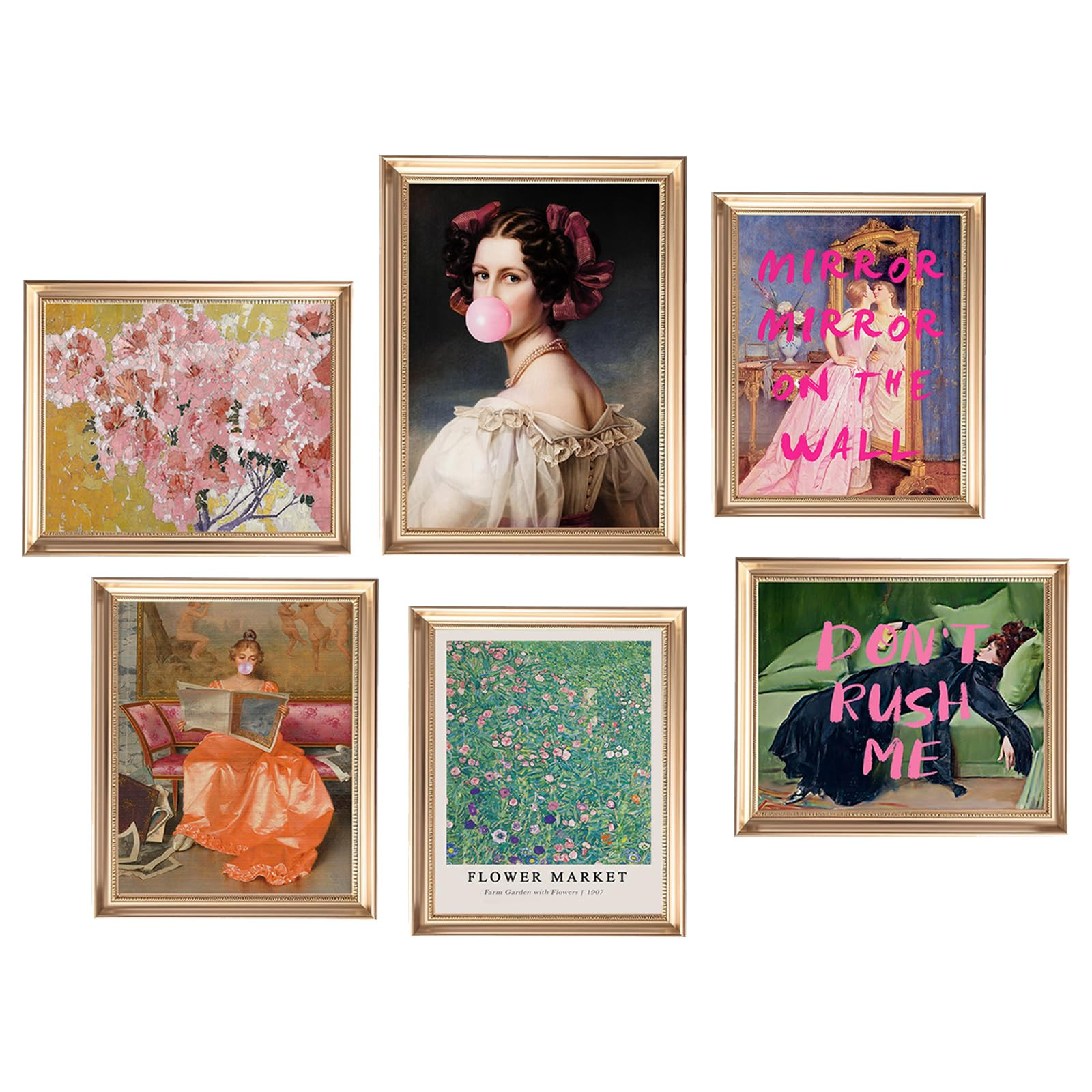 Eclectic Wall Decor Set Of 6, Vintage Eclectic Wall Art Prints, Trendy Colorful Wall Art, Retro M... | Amazon (US)