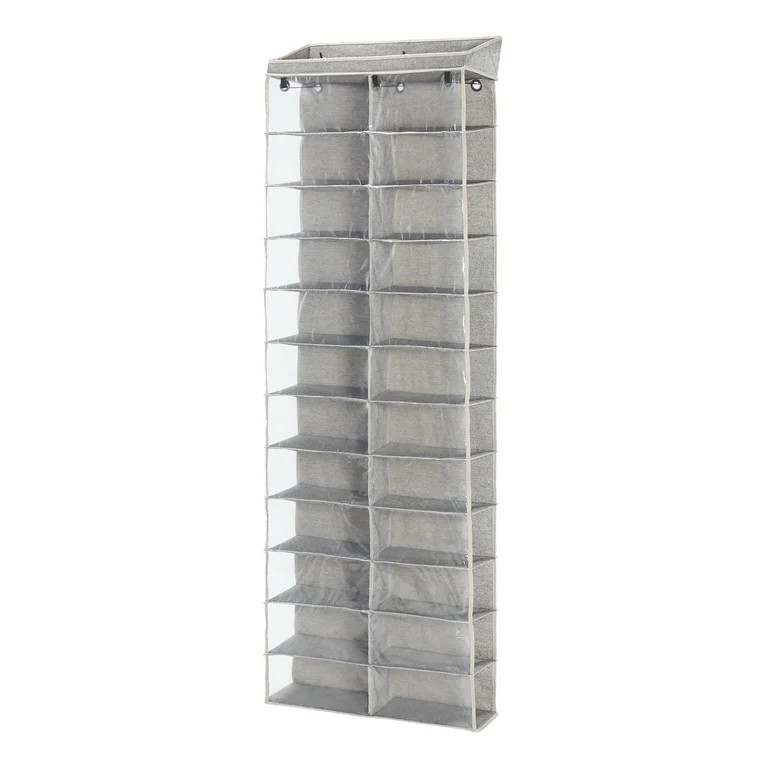 Better Homes & Gardens 24-Shelf Polyester Cotton over the Door Closet Shoe Organizer | Walmart (US)