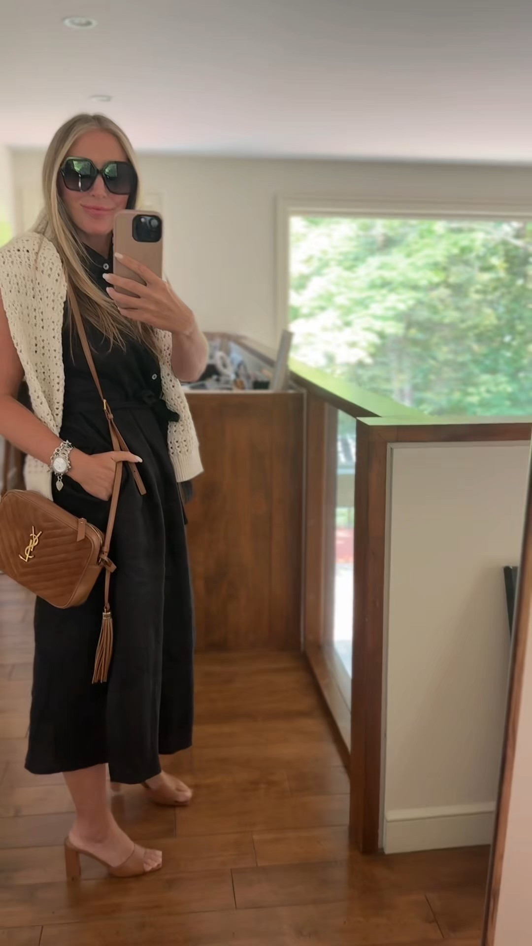 Old money look with Amazon linen shirt dress. 