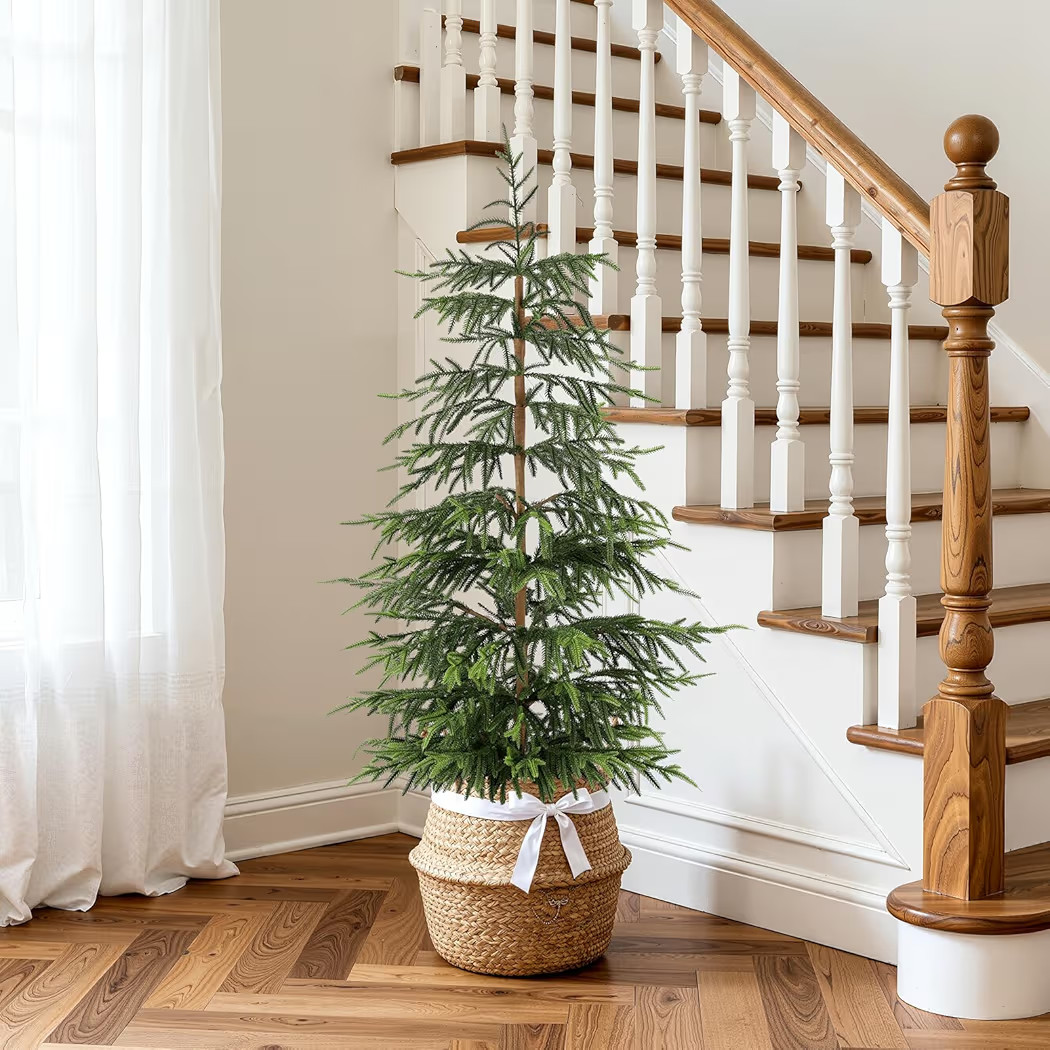 Artificial Norfolk Pine Christmas Tree - 4Ft Realistic Faux Christmas Tree for Home Indoor Outdoor Christmas Decorations | Amazon (US)