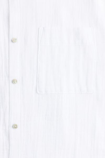 Pyjama shirt and shorts - Long sleeve - Regular length - White - Ladies | H&M GB | H&M (UK, MY, IN, SG, PH, TW, HK)
