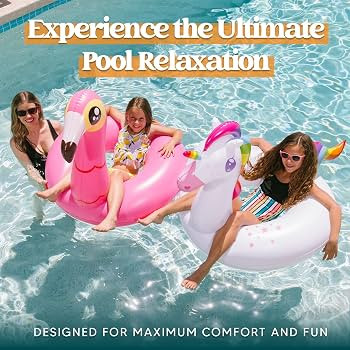 JOYIN 2-Pack Flamingo Unicorn Pool Float - Fun Beach Floaties, Inflatable Swimming Pool Tubes Par... | Amazon (US)
