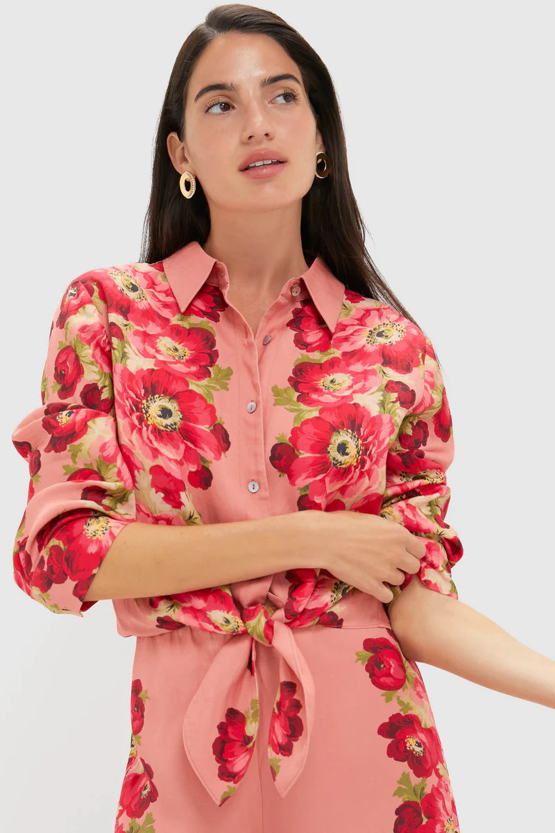 Coral Poppy Rebecca Blouse | Tuckernuck (US)