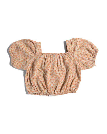 Toddler Girls Linen Blend Skipper Top | TJ Maxx
