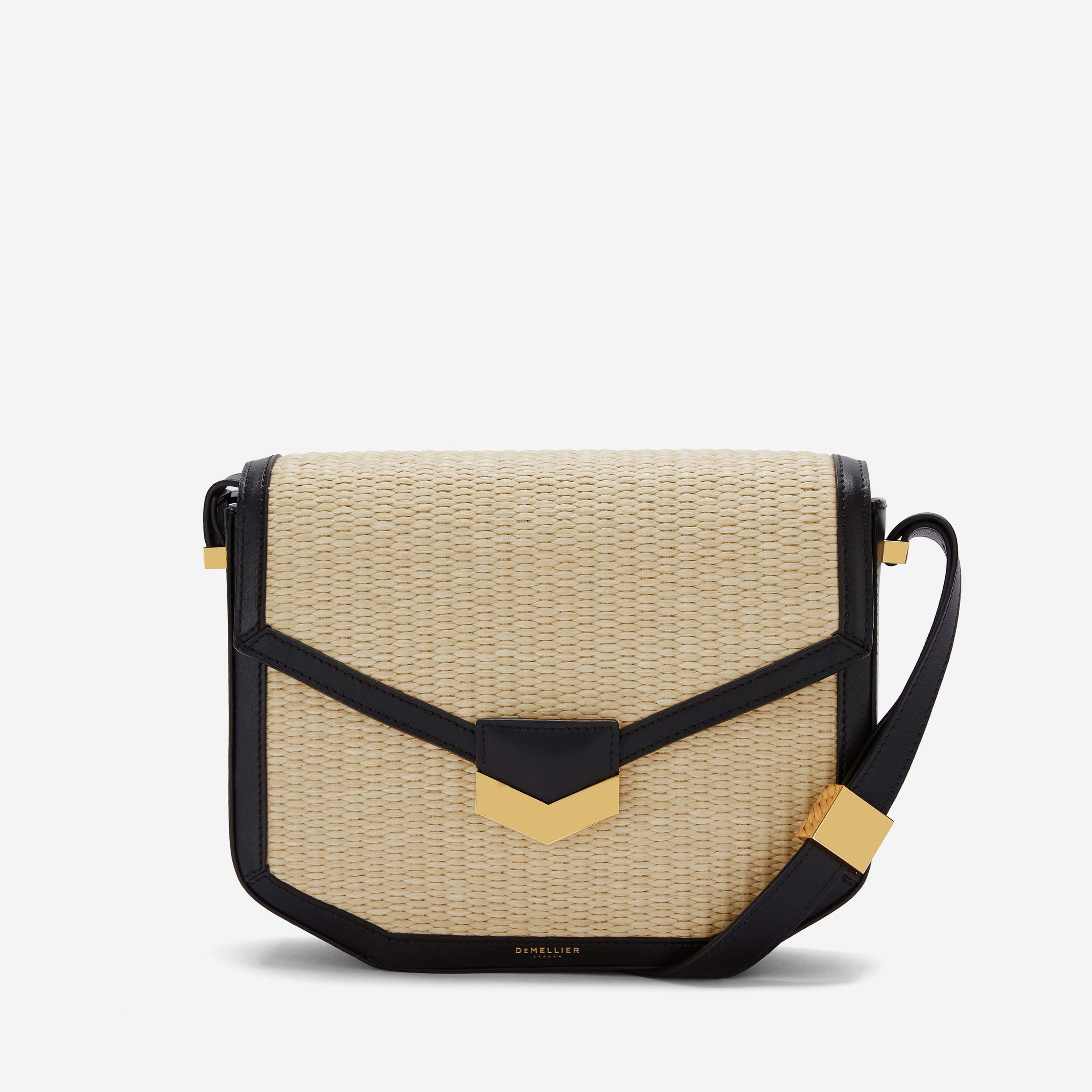 The London | Natural Raffia Black Smooth | DeMellier | DeMellier