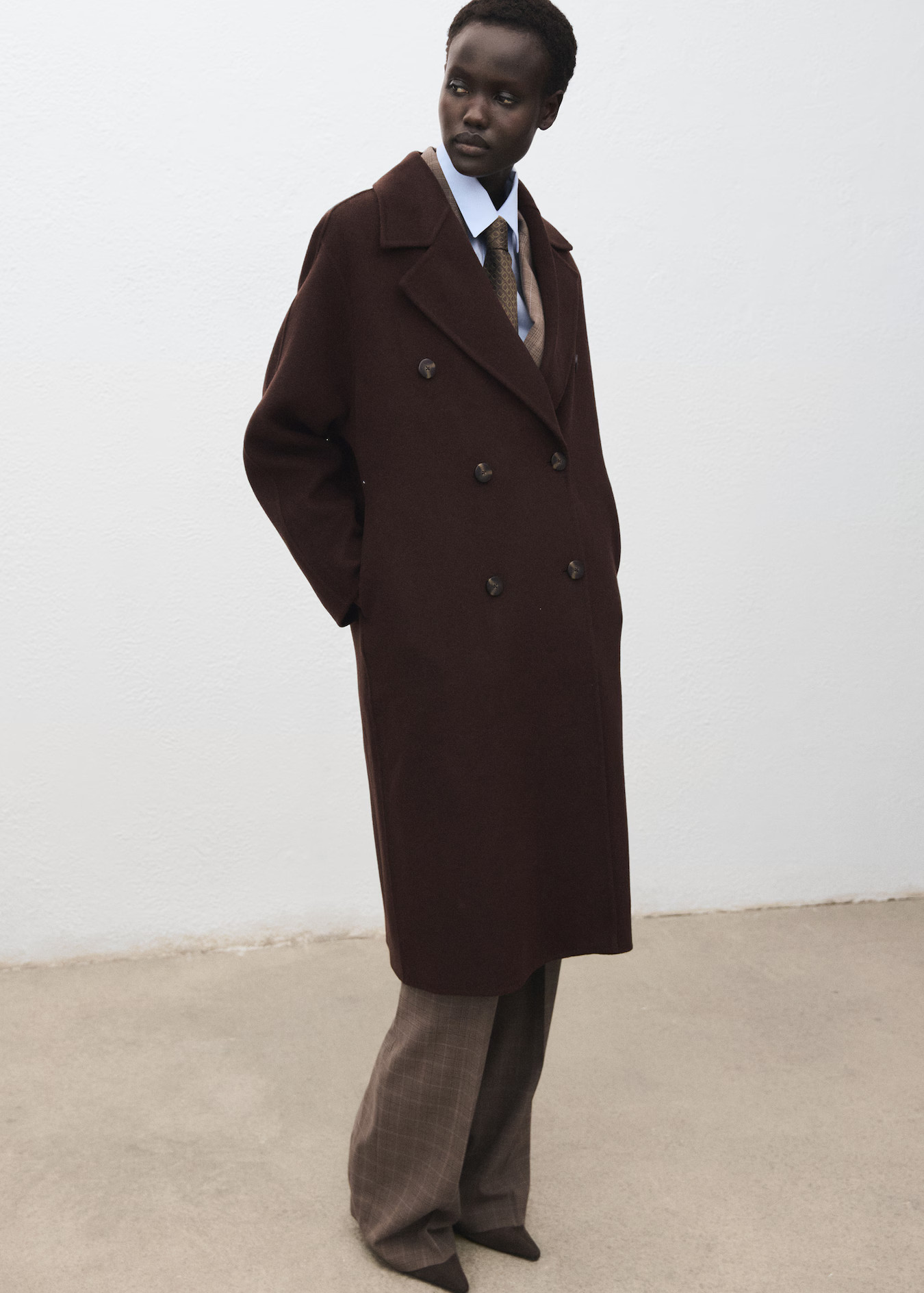 Handmade oversized wool coat | Mango EU