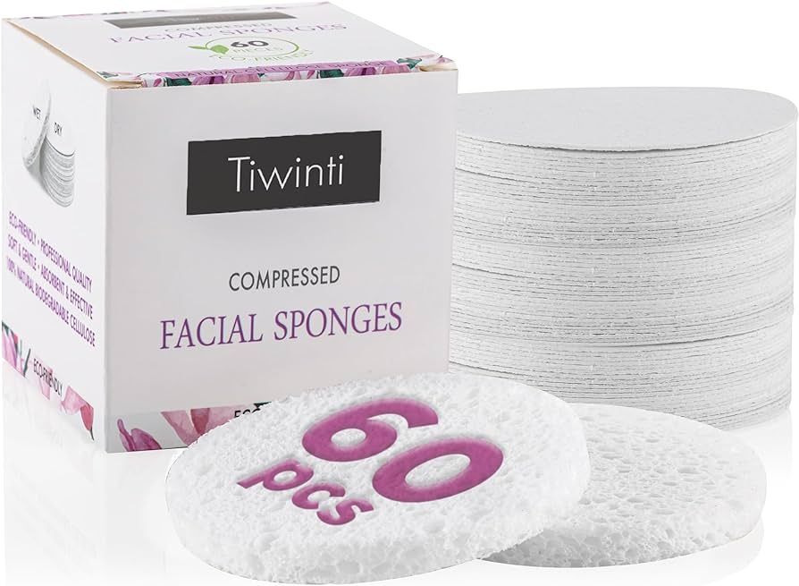Compressed Facial Sponges,100% Cellulose, Natural Wood Pulp. for Estheticians, Cosmetic Spa Spong... | Amazon (US)