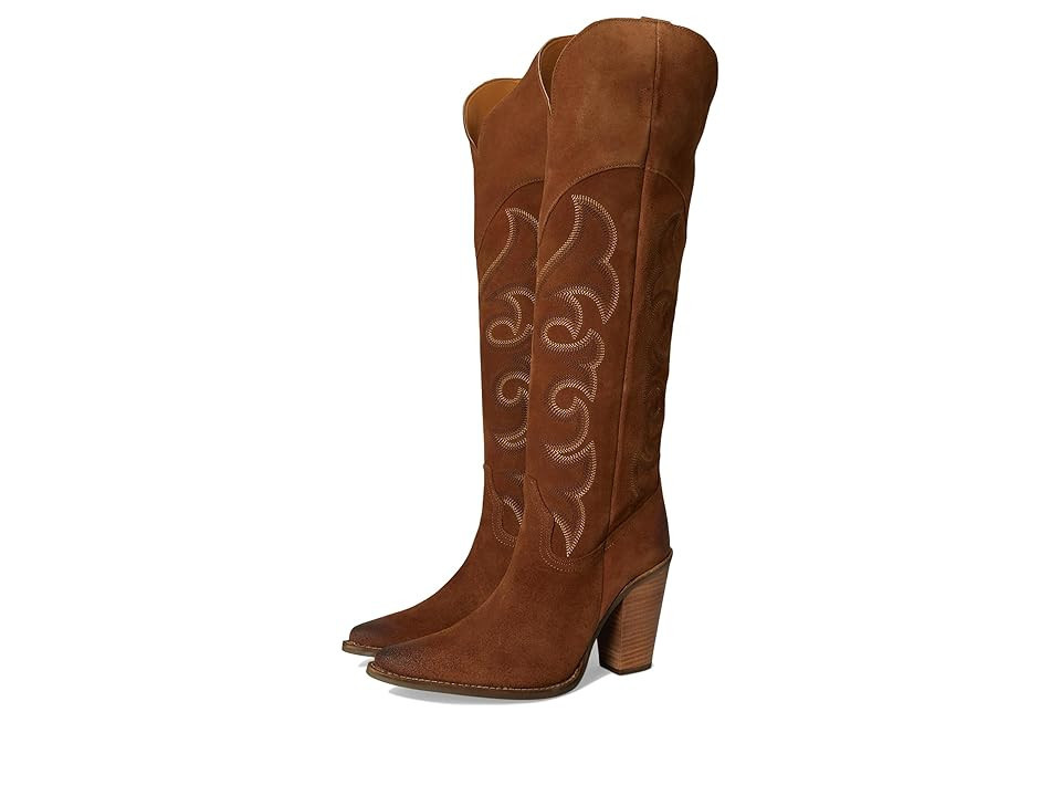 Dingo Primadonna Suede Boots Cowboy Boots Brown: 6 B - Medium | Zappos.com