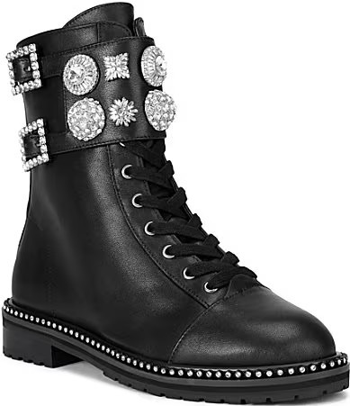 Kurt Geiger London Stoop Stud Leather Ornamented Combat Boots - 40.5(9.5) | Dillard's