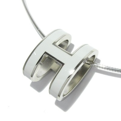Auth HERMES Pop H - Light gray Silver Hardware None Necklace  | eBay | eBay US