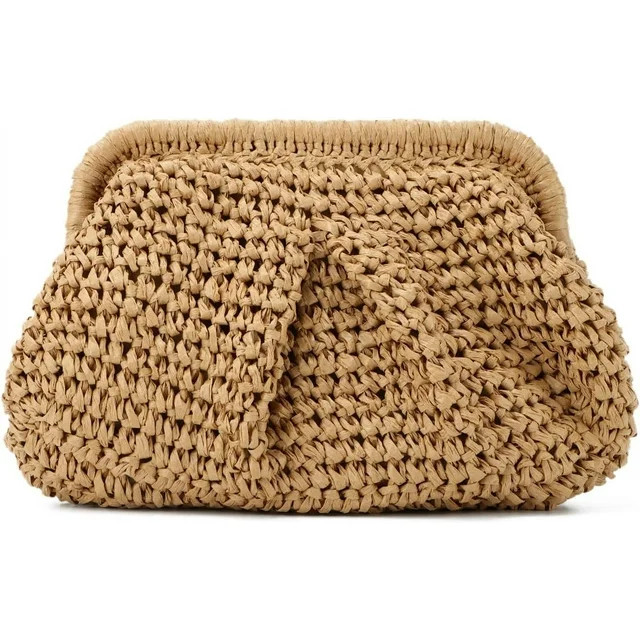 Zhengup Straw Clutch Purses for Women Small Woven Dumpling Bag Summer Beach Clutch Wicker Crossbo... | Walmart (US)