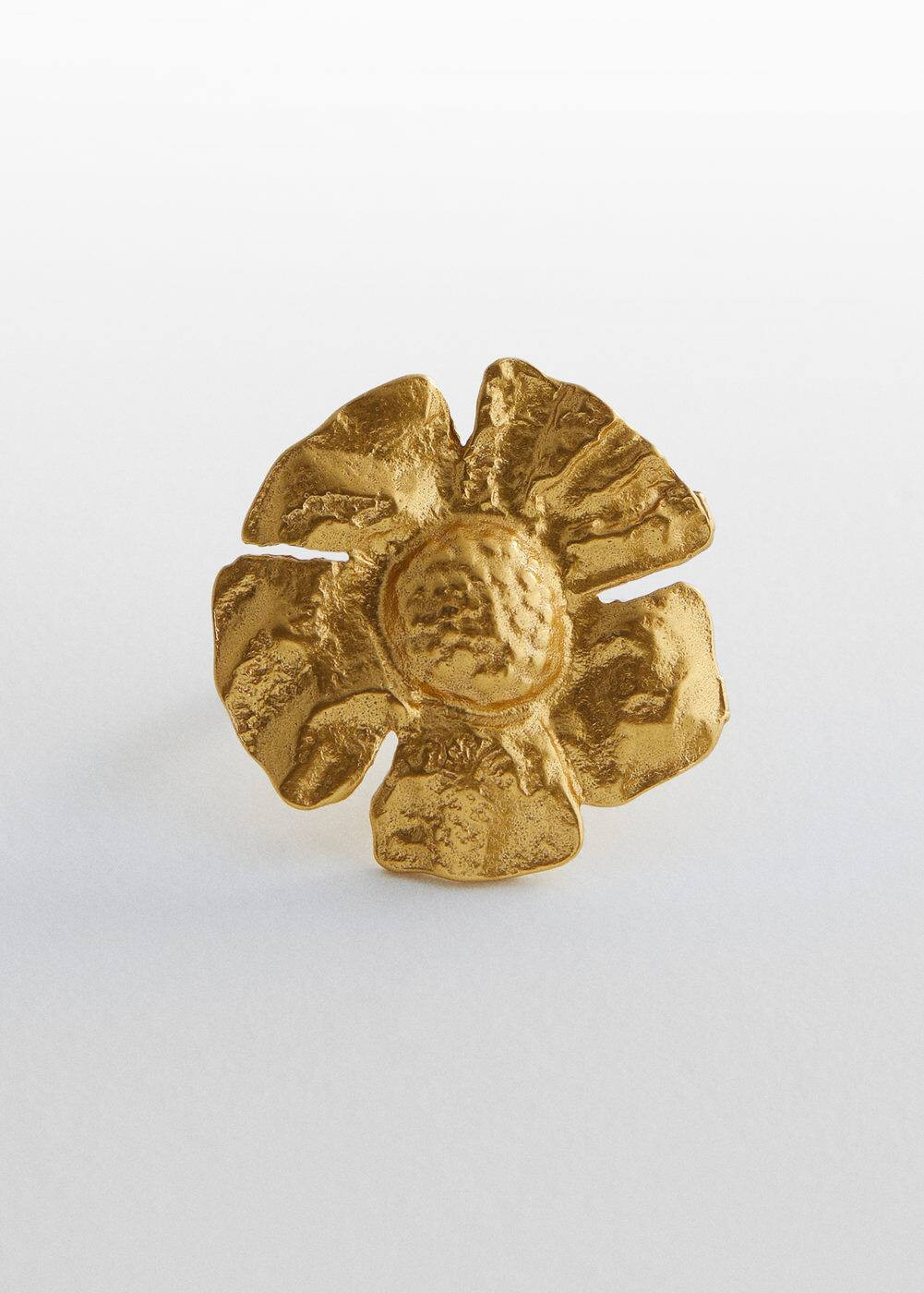 Textured flower ring | MANGO (US)