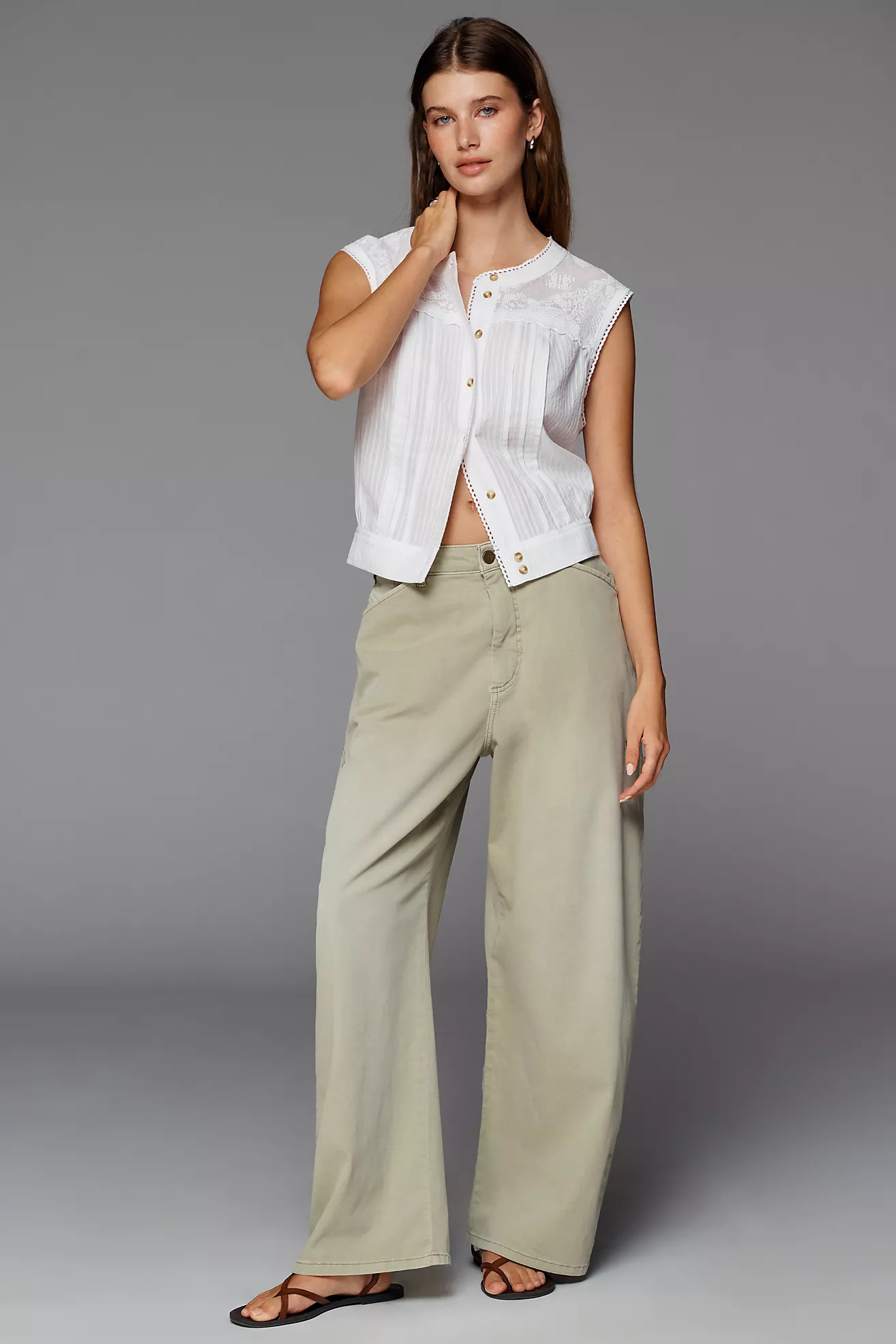 Pilcro 100% Cotton Pintucked Blouse | Anthropologie (US)